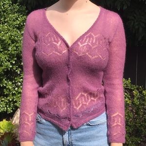 Jill Stuart Purple Wool Ethereal Cardigan